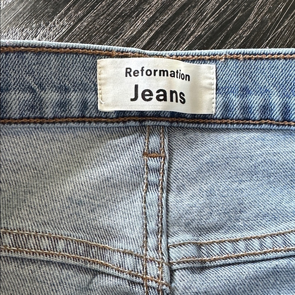 Reformation High and Skinny Miami Destroyed Blue Jeans, Size 31 - Picture 5 of 14